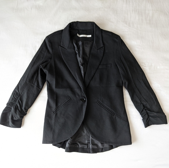 Gibson Black Blazer Jacket Flared Back Cinched Sleeves Women's Size Small - Picture 1 of 8